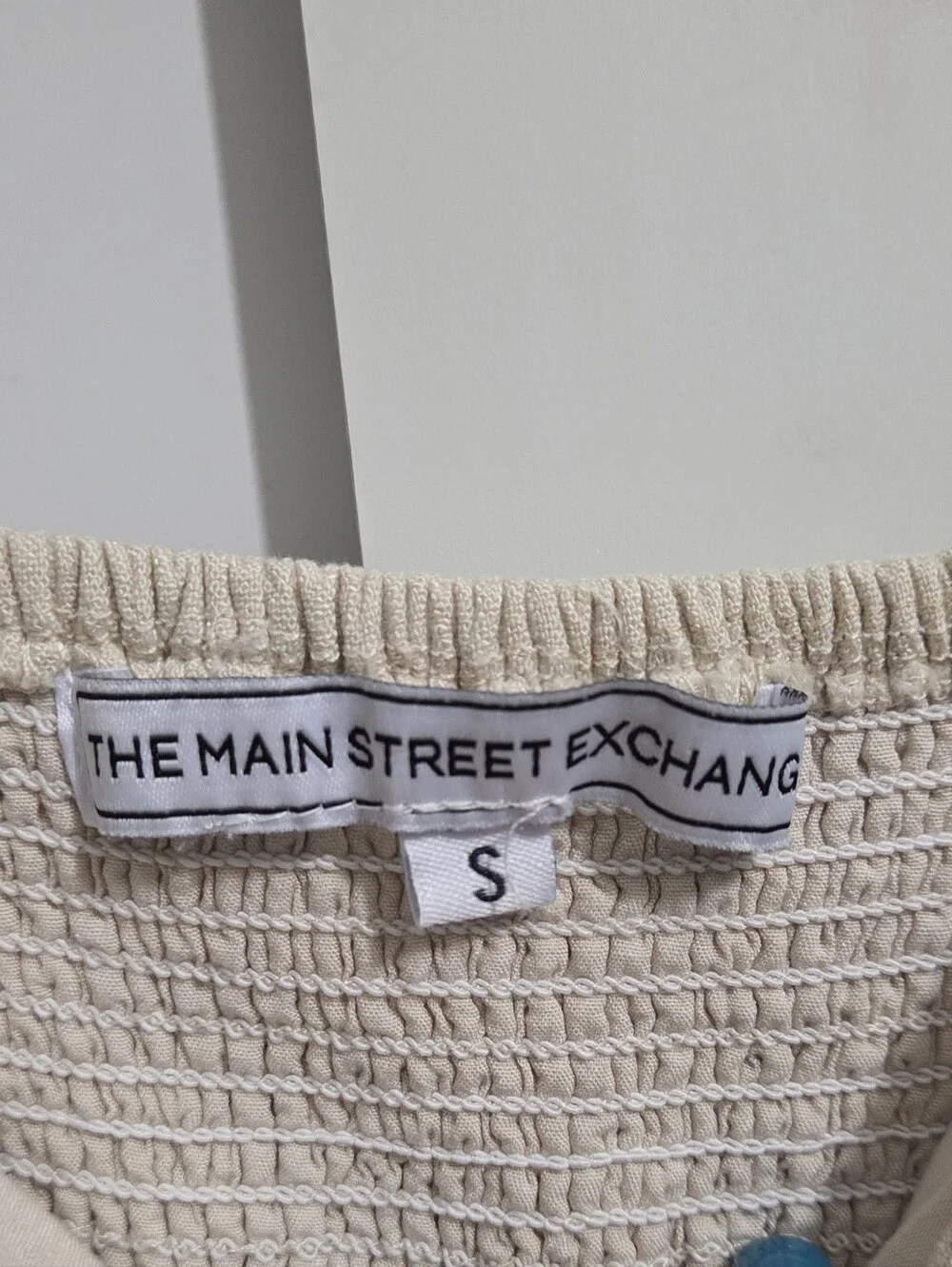 Main Street Exchange - Sleeveless Cream Button-Front Dress with Pockets - Picture 4 of 6